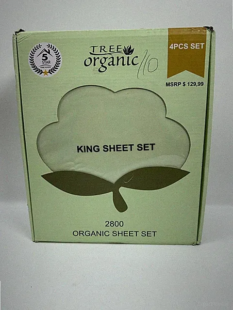 Tree Organic 2800 4 Piece King Sheet Set - Sage
