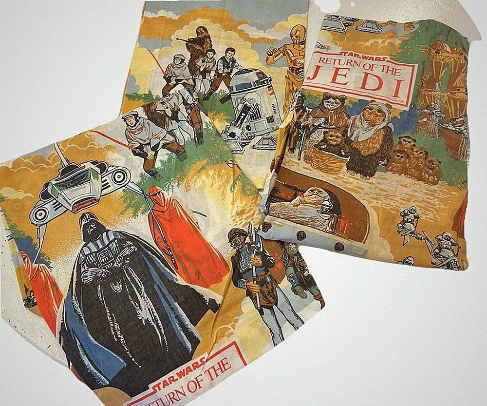 Vintage 1983 Star Wars Empire Strikes Back Movie Twin Flat Bed Sheet Set Collect