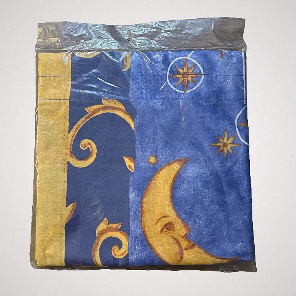Vintage *Rare NWT* Celestial Sun Moon 90s Sheet Set, Sham & Curtains Y2K Twin