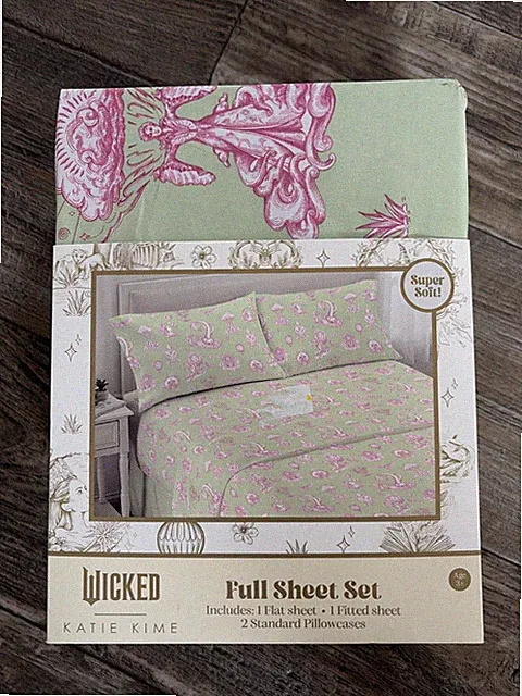 Wicked Katie Kime FULL Sheet Set 4 Pc Set Super Soft Green